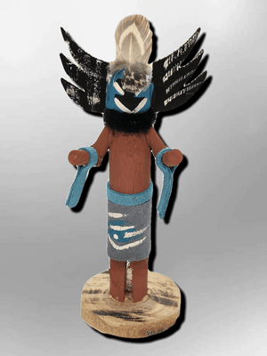 Handmade Painted Aspen Wood 3'' Inch Crow Mother Kachina Doll