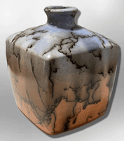 Handmade Indian Native Navajo Clay with Horse Hair Small Square Shape Vase Pottery - Kachina City