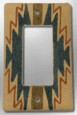 Native Navajo Handmade Sand Painting Indian Design 1 Standard Single Rocker Switch Plate Cover