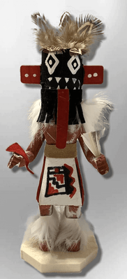 Handmade Painted Aspen Wood Six 6'' Inch Left Handed Kachina Doll