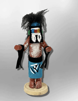 Navajo Handmade Painted Aspen Wood 3'' Inch Long Hair Kachina Doll