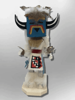 Navajo Handmade Painted Aspen Wood Six Inch Medicine Man with Mask Kachina Doll - Kachina City