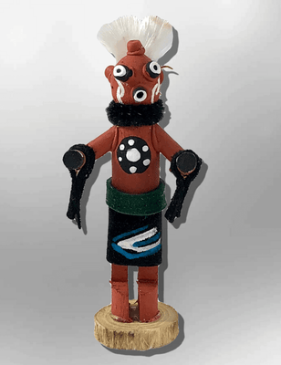 Navajo Handmade Painted Aspen Wood 3'' Inch Mudhead Kachina Doll