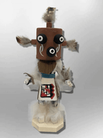 Navajo Handmade Painted Aspen Wood Six Inch Mudhead with Mask Kachina Doll - Kachina City