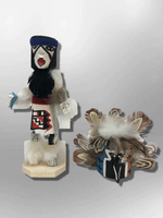 Navajo Handmade Painted Aspen Wood Six Inch Old Man with Mask Kachina Doll - Kachina City