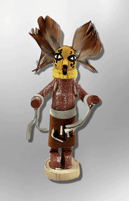 Navajo Handmade Painted Aspen Wood 3'' Inch Owl Kachina Doll