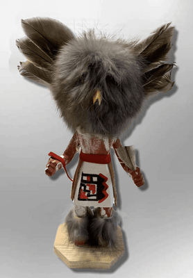 Handmade Painted Aspen Wood Six 6'' Inch Owl Kachina Doll