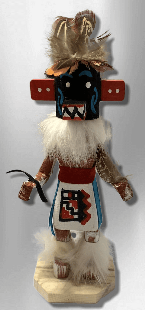 Handmade Painted Aspen Wood Six 6'' Inch Priest Killer Kachina Doll - Kachina City