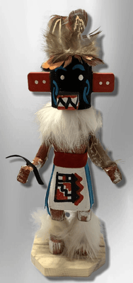Handmade Painted Aspen Wood Six 6'' Inch Priest Killer Kachina Doll