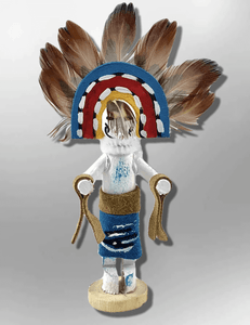 Navajo Handmade Painted Aspen Wood 3'' Inch Rainbow Kachina Doll - Kachina City