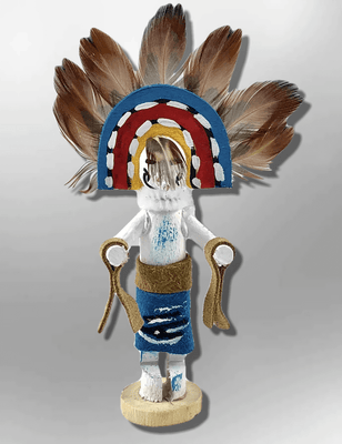 Navajo Handmade Painted Aspen Wood 3'' Inch Rainbow Kachina Doll