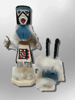 Navajo Handmade Painted Aspen Wood Six Inch Ram with Mask Kachina Doll - Kachina City