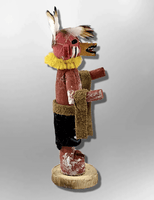 Navajo Handmade Painted Aspen Wood 3'' Inch Red Tail Hawk Kachina Doll - Kachina City