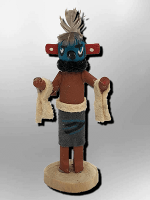 Navajo Handmade Painted Aspen Wood 3'' Inch Roadrunner Kachina Doll