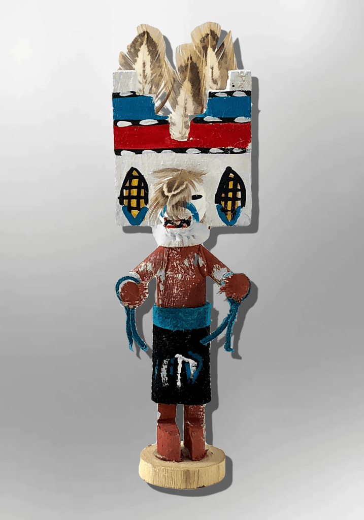 Navajo Handmade Painted Aspen Wood 3'' Inch Santo Domingo Kachina Doll - Kachina City
