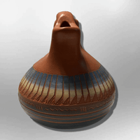 Handmade Indian Native Navajo Clay Etched Small Brown Wedding Vase Shape Pottery - Kachina City