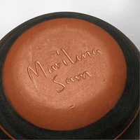 Handmade Indian Native Navajo Clay Small Etched Brown Round Ball Design Pottery - Kachina City