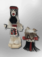 Navajo Handmade Painted Aspen Wood Six Inch Warrior with Mask Kachina Doll - Kachina City