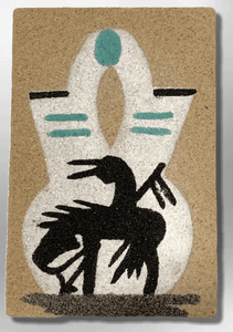Handmade Native Navajo Rectangle Sand Painting End of the Trail inside Wedding Vase Magnet - Kachina City