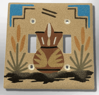 Navajo Handmade Sand Painting Wedding Vase Standard Double Toggle Plate Cover - Kachina City