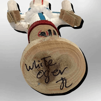 Navajo Handmade Painted Aspen Wood 3'' Inch White Ogre Kachina Doll - Kachina City