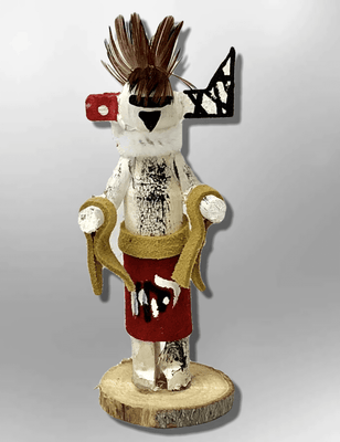 Navajo Handmade Painted Aspen Wood 3'' Inch Zuni Rain Priest Kachina Doll